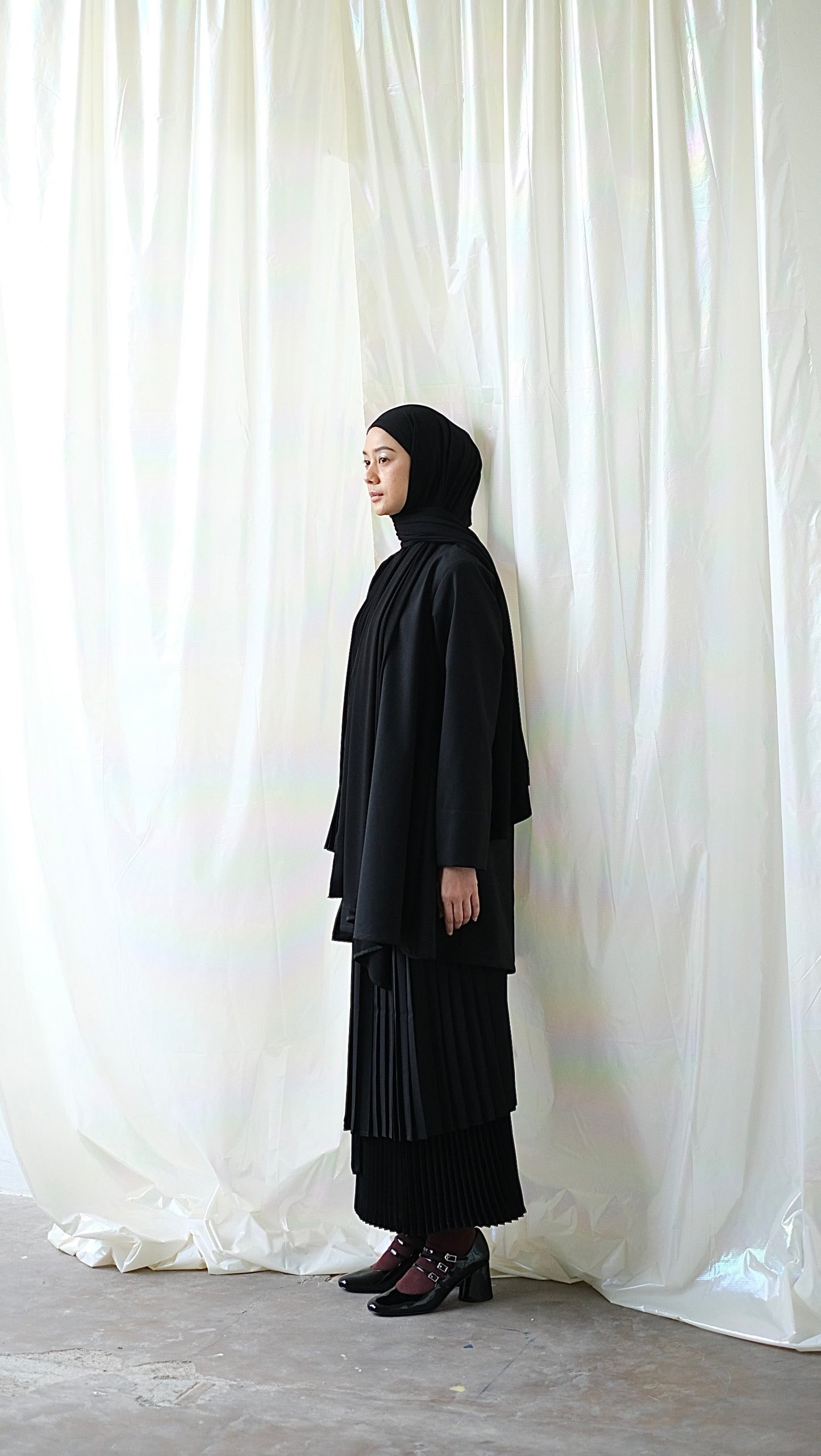 RASHAWL FREESIA LAYERED PLEATED SKIRT