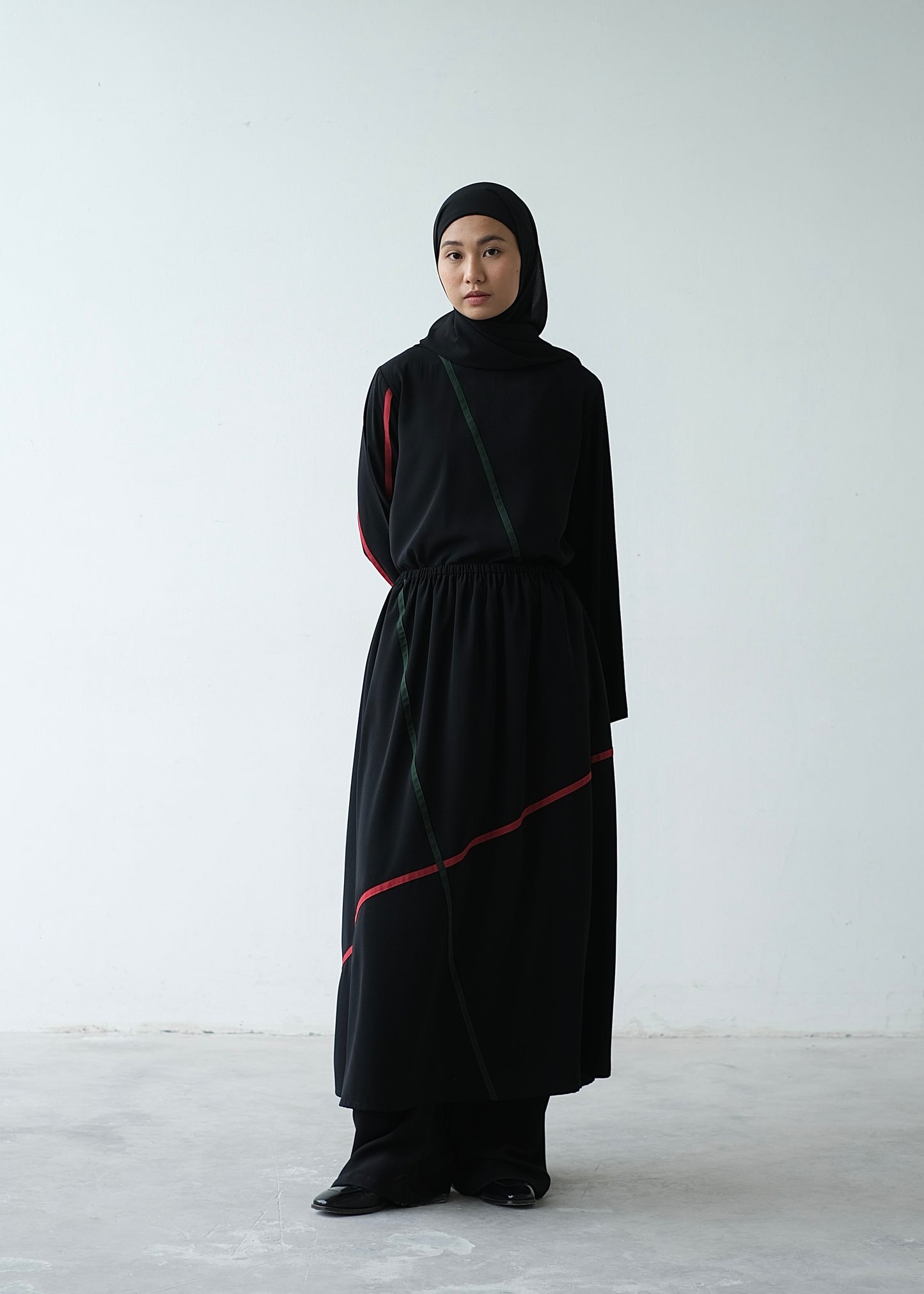 RASHAWL TULIP PATCH SKIRT BLACK