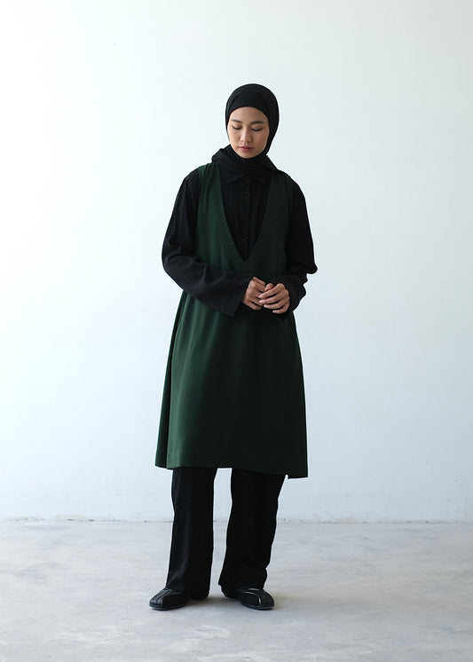 RASHAWL POPPY BACK SPLIT LONG VEST