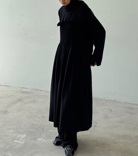 RASHAWL FLAX FRILL DRESS