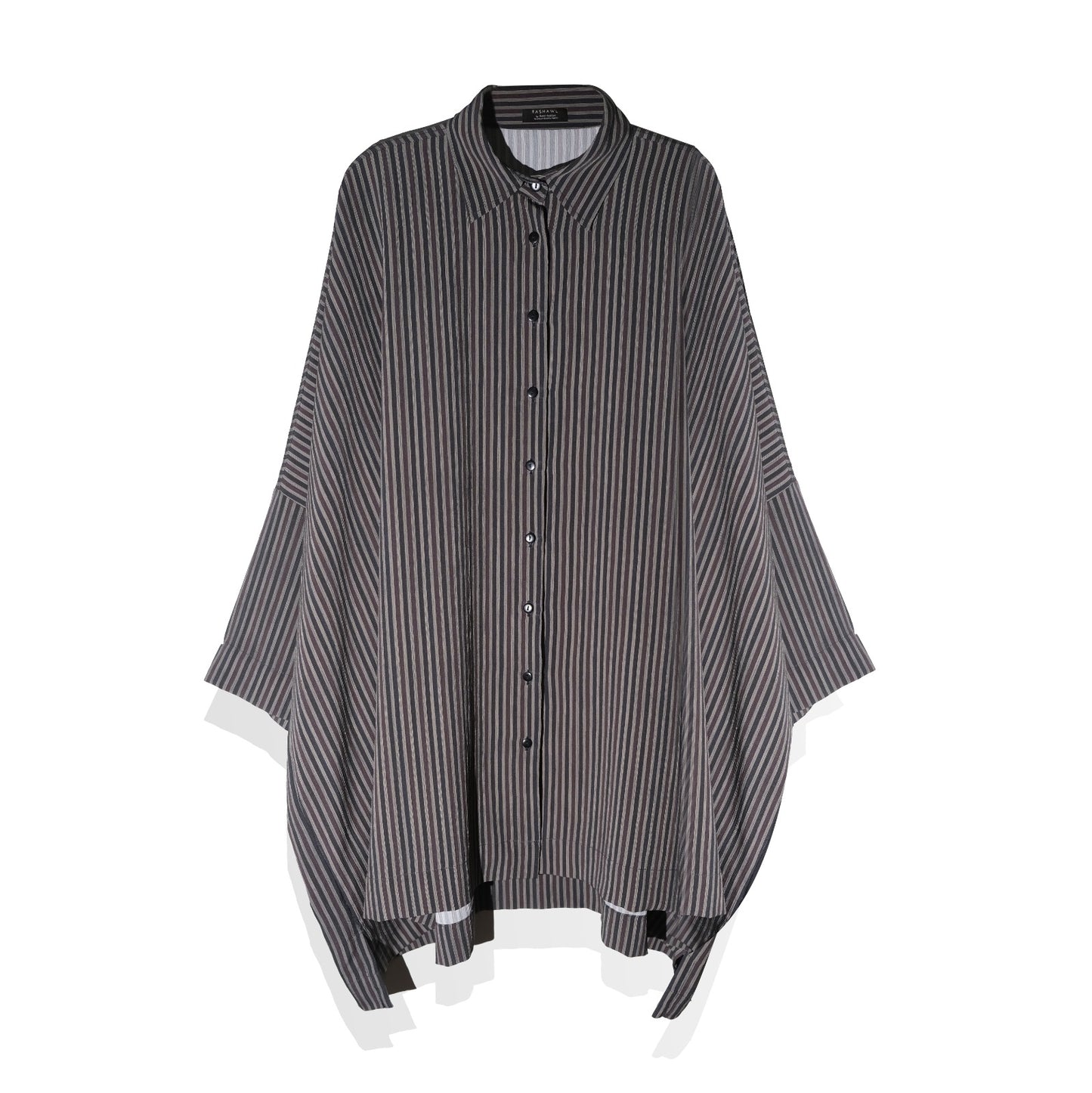 RASHAWL HUNTER OVERSIZED STRIPES FRILL SHIRT