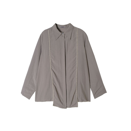 DAYCLOTH ARCOPORA BLANKET STITCH SHIRT GREY