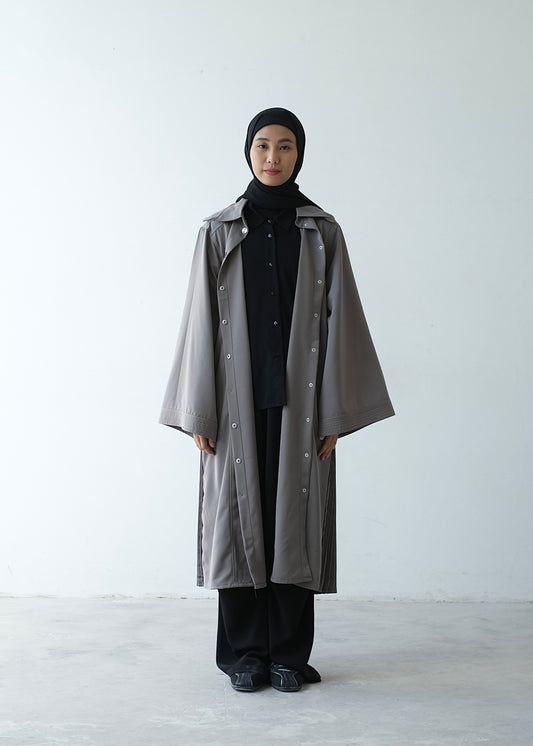 RASHAWL FREESIA PLEATED HOODED COAT