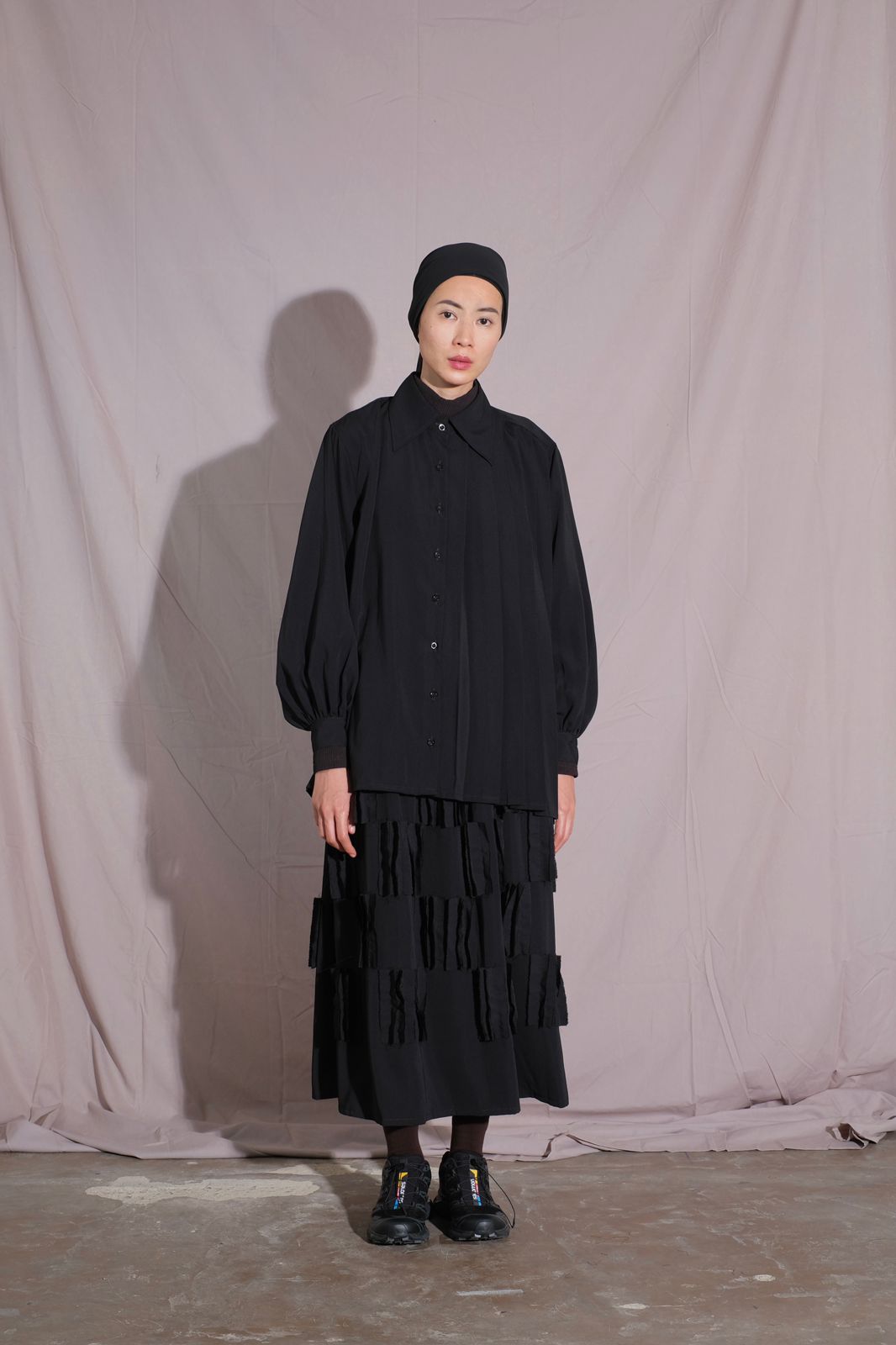 RASHAWL LAUSANNE OVERSIZED PLEATED SHIRT