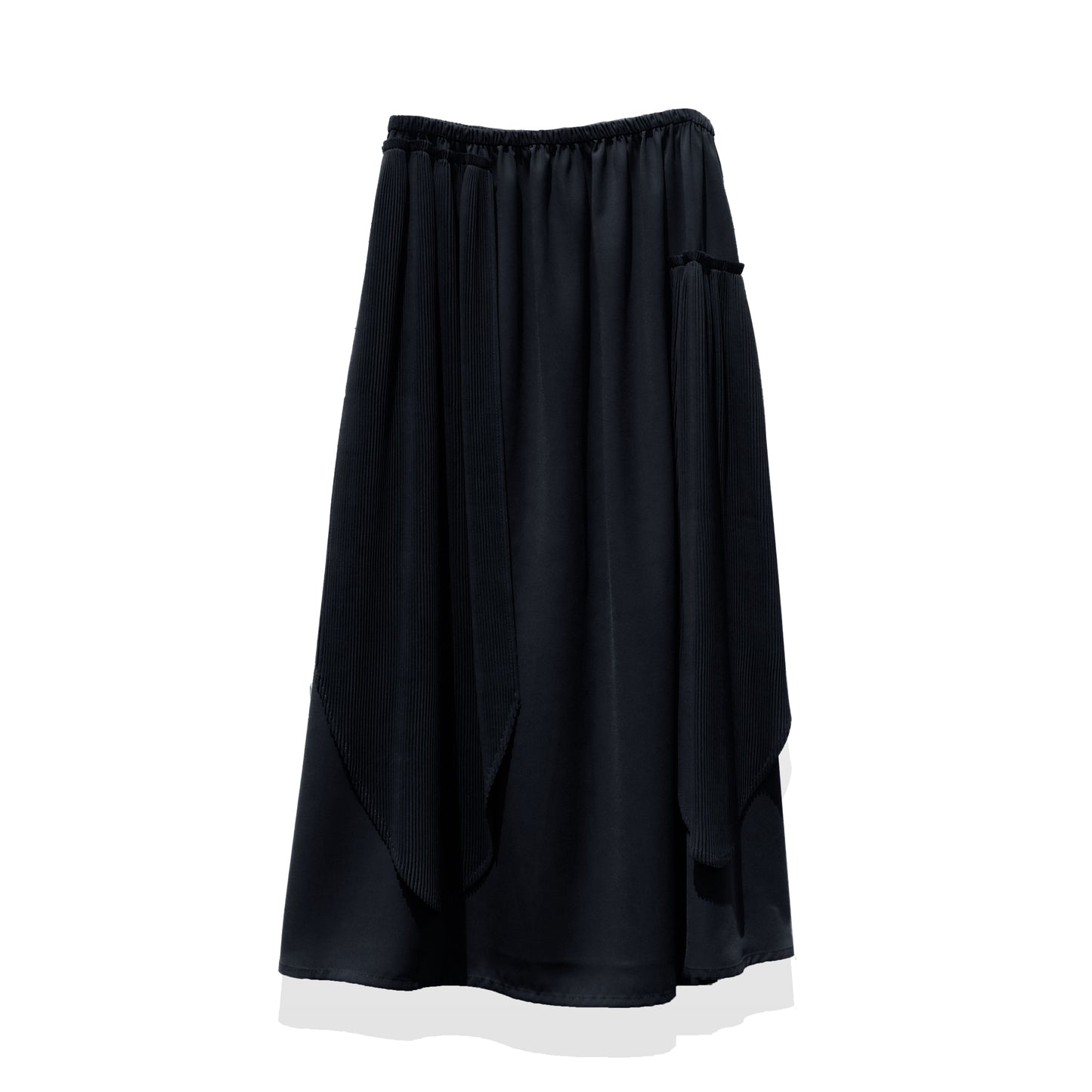 RASHAWL ASAGO PLEATED LAYERED SKIRT