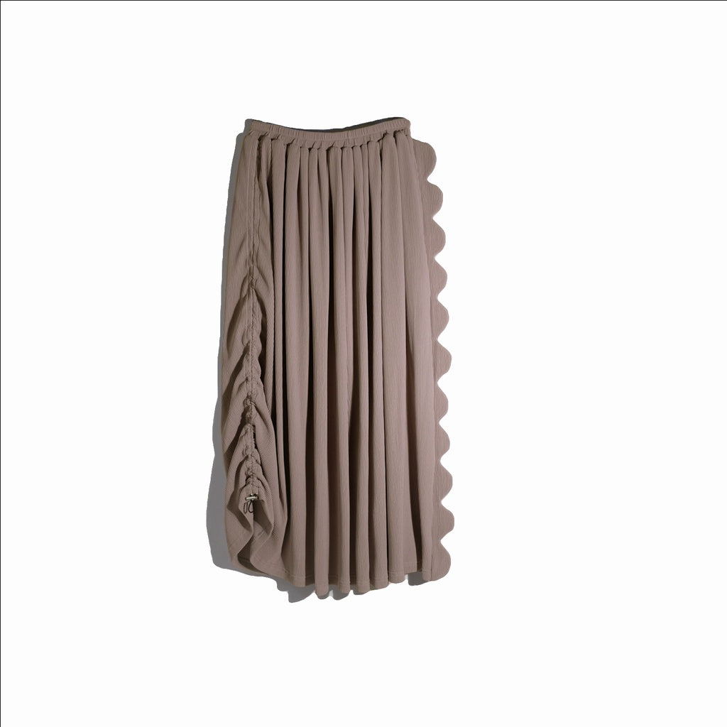 RASHAWL SHONAI DRAWSTRING SCALLOP SKIRT