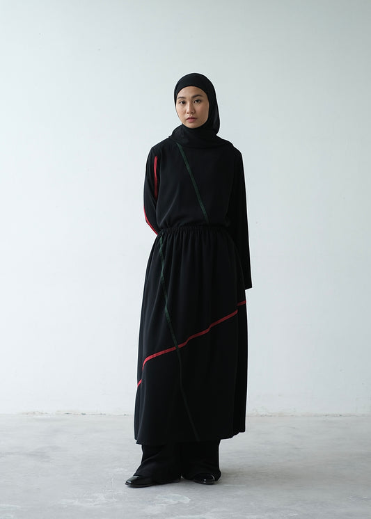 RASHAWL TULIP PATCH SKIRT BLACK