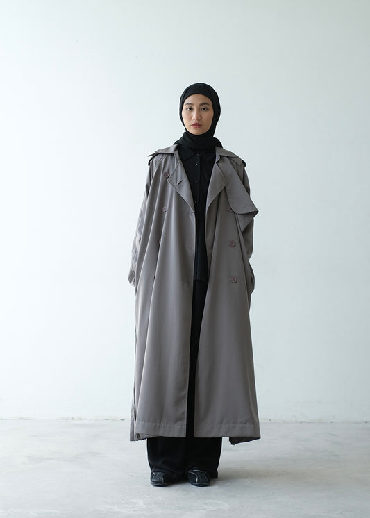 RASHAWL WISTERIA PLEATED HOODED COAT