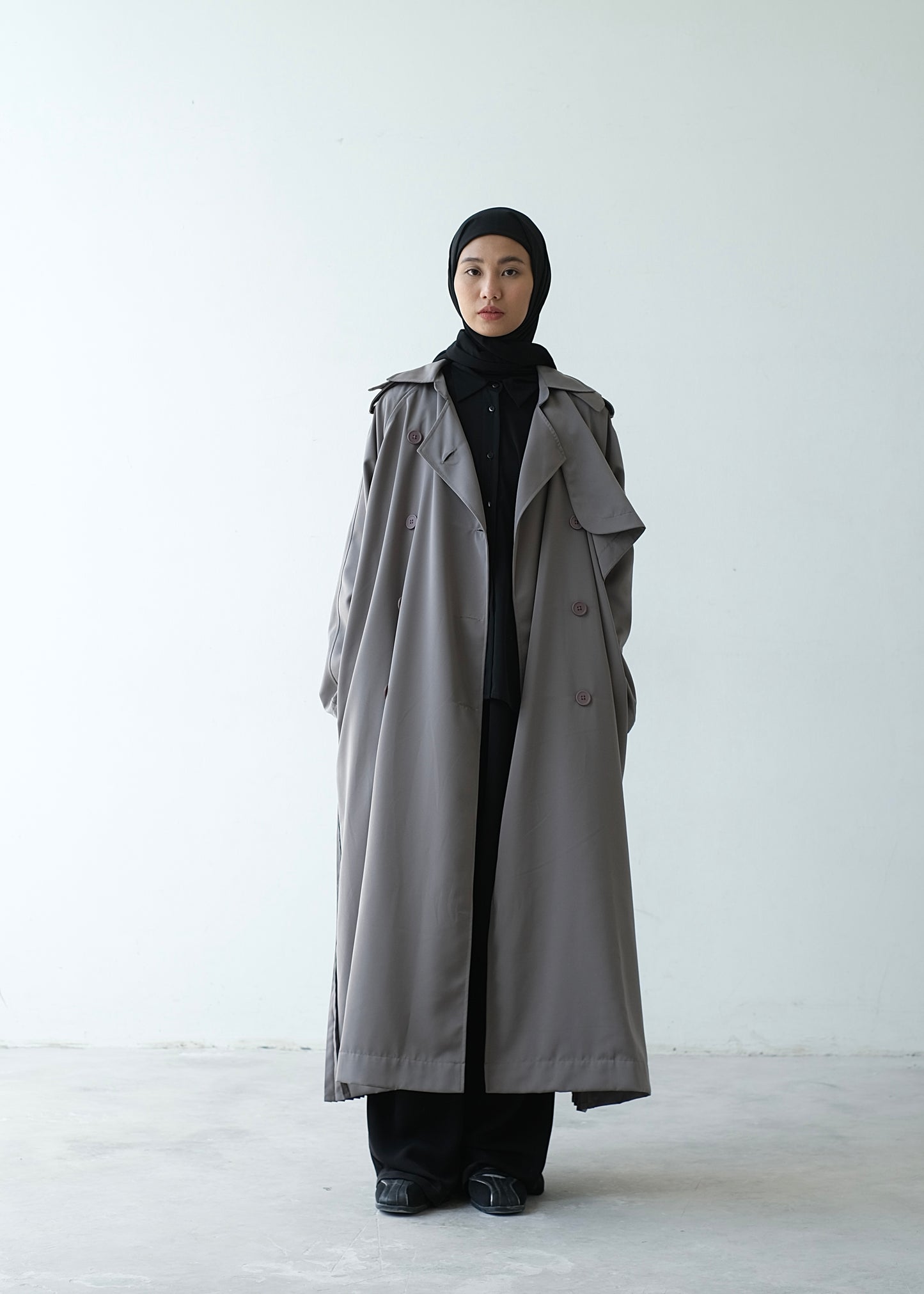 RASHAWL WISTERIA PLEATED HOODED COAT