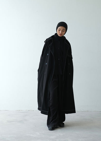 RASHAWL WISTERIA PLEATED HOODED COAT