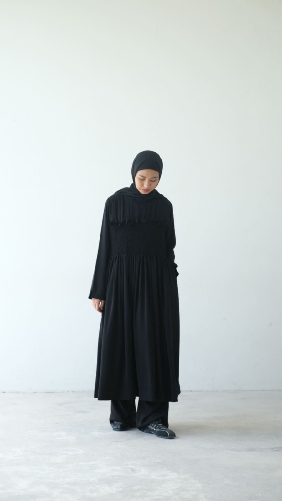 RASHAWL FLAX FRILL DRESS