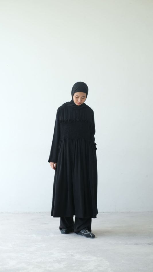RASHAWL FLAX FRILL DRESS