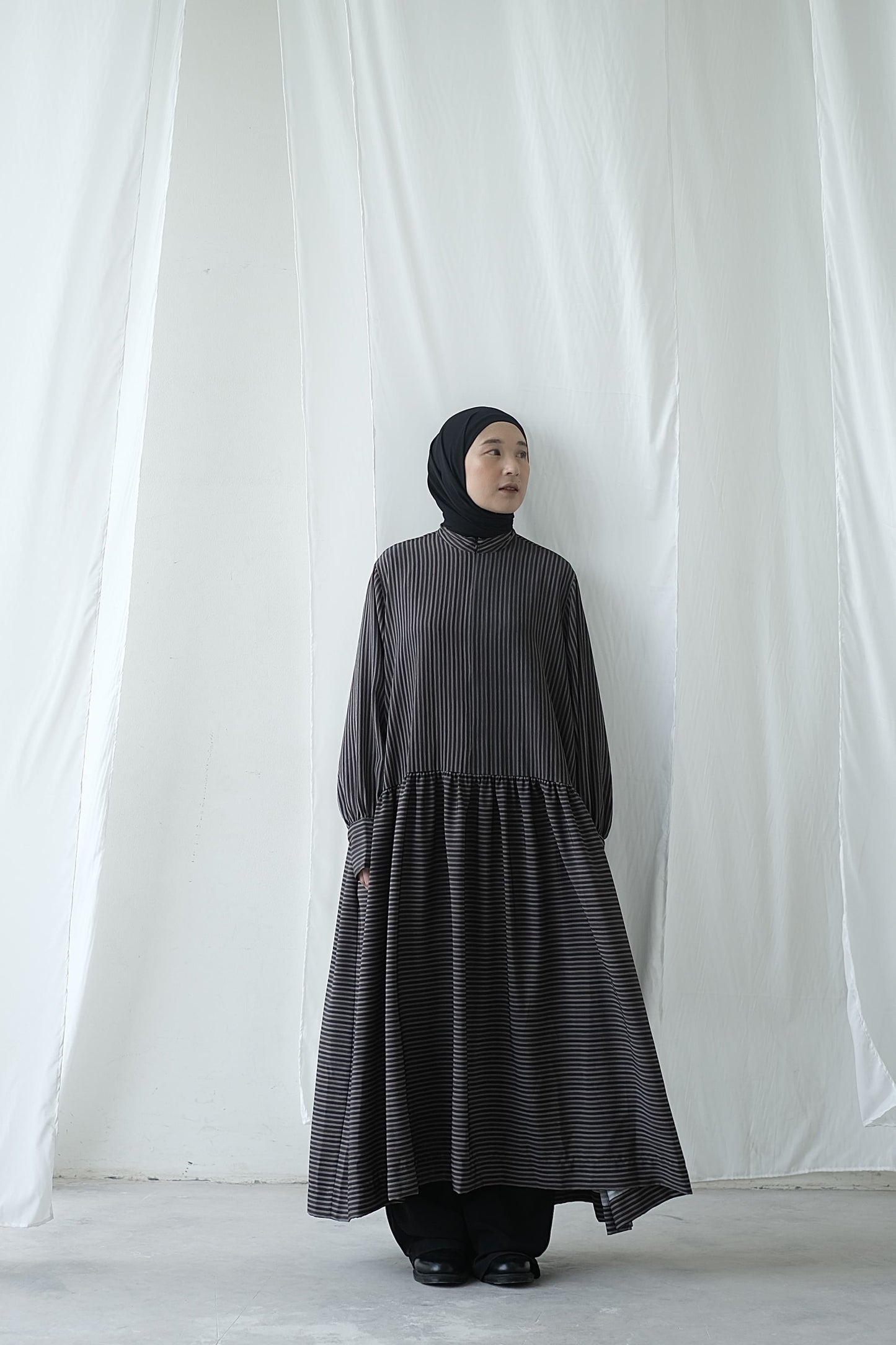 RASHAWL BUCK STIPES OVERSIZED DRESS