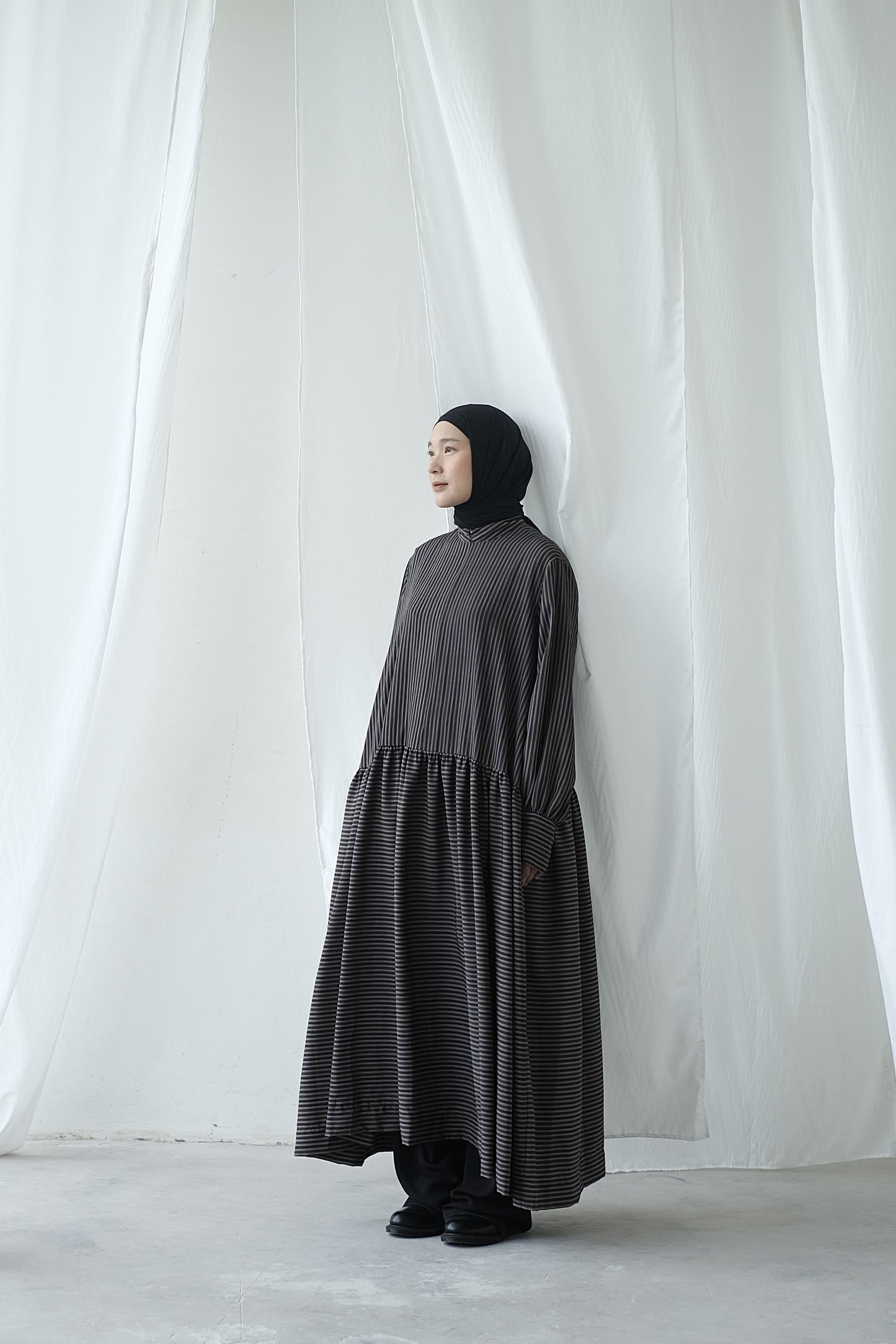 RASHAWL BUCK STIPES OVERSIZED DRESS