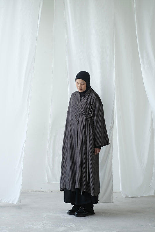 RASHAWL BEAVER STRIPES KIMONO JACKET