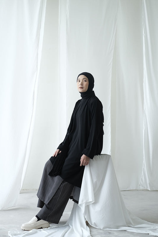 RASHAWL WORM STRIPES WRAP PANTS