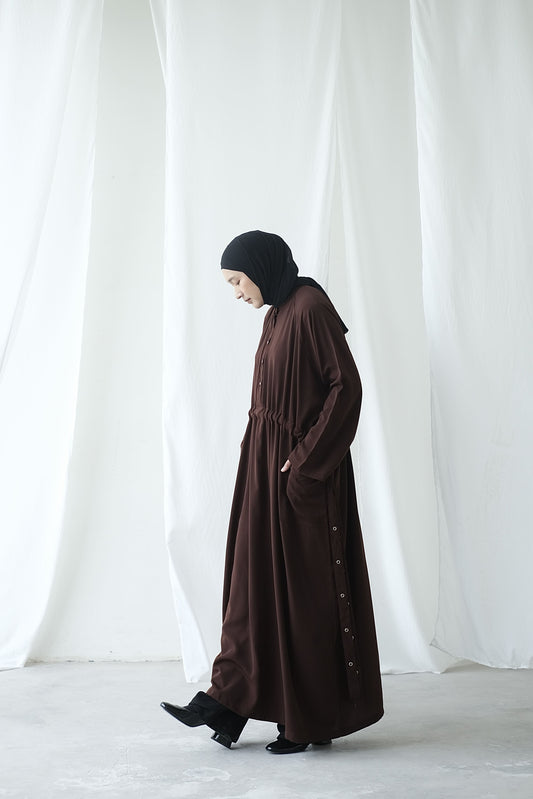 RASHAWL LILAC DRAWSTRING UTILITY ABAYA