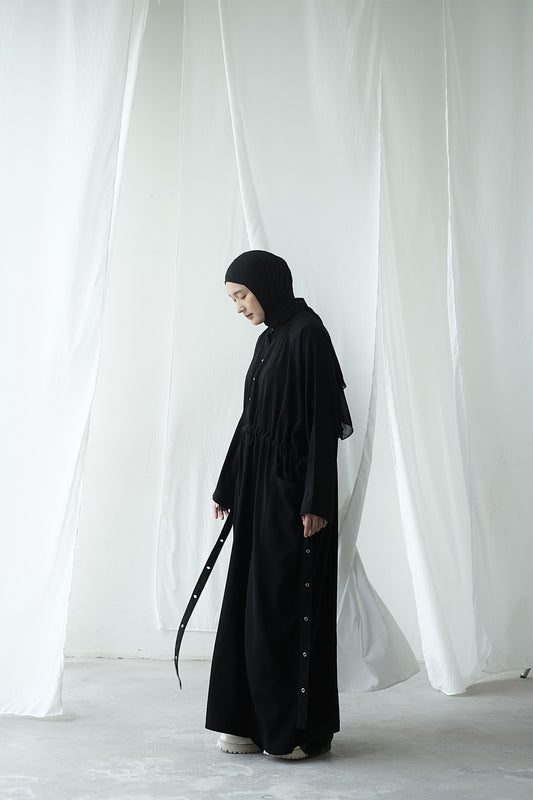 RASHAWL LILAC DRAWSTRING UTILITY ABAYA