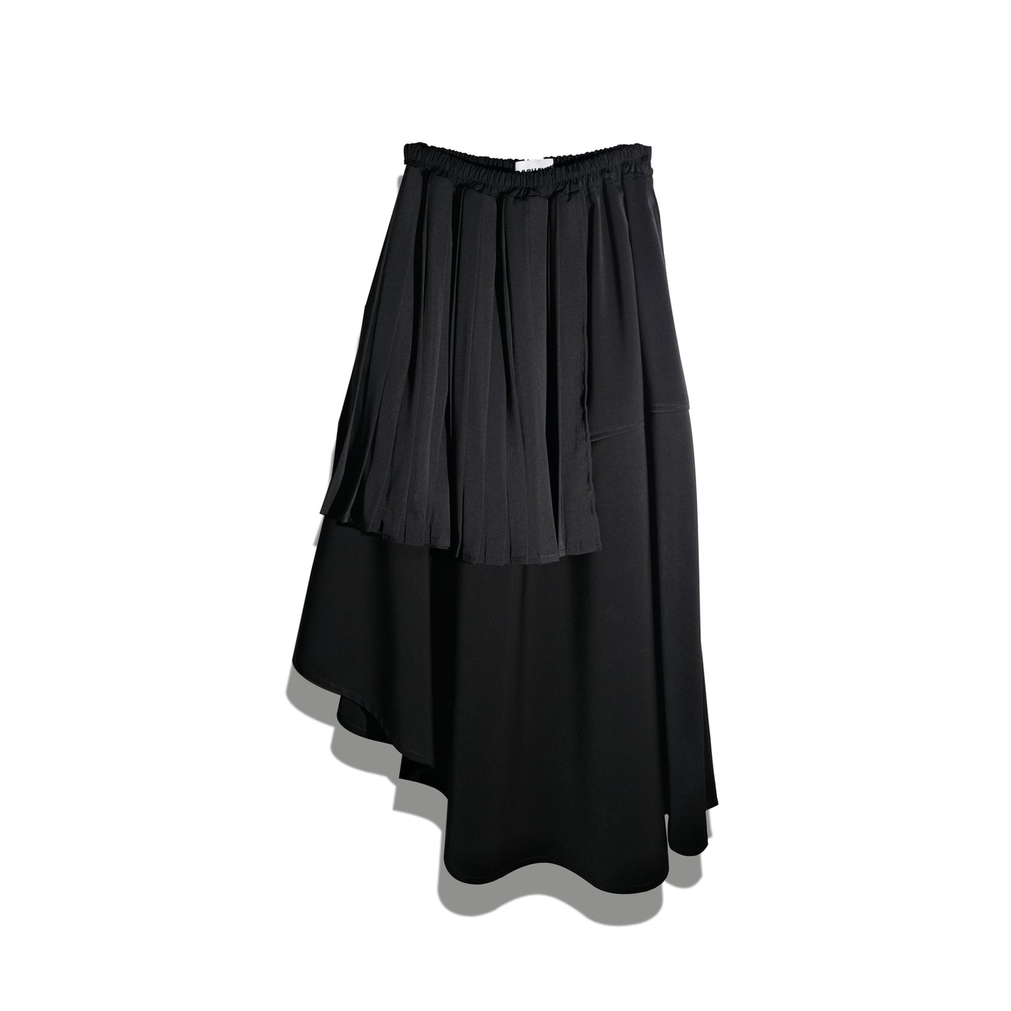 RASHAWL GION LAYERED PLEATED ASSYMETRIC SKIRT