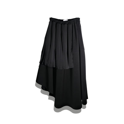 RASHAWL GION LAYERED PLEATED ASSYMETRIC SKIRT