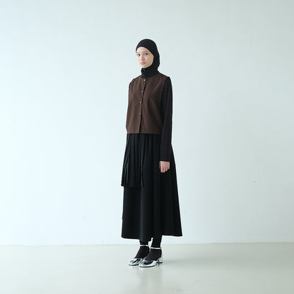 RASHAWL GION LAYERED PLEATED ASSYMETRIC SKIRT