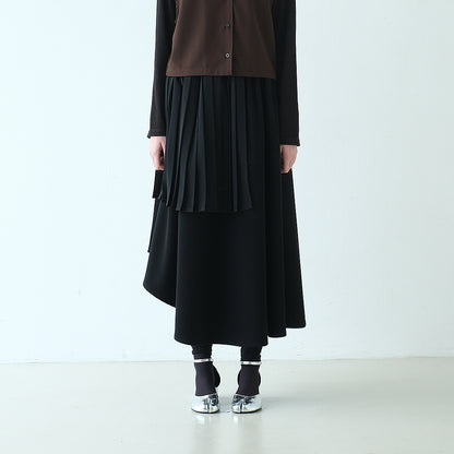 RASHAWL GION LAYERED PLEATED ASSYMETRIC SKIRT