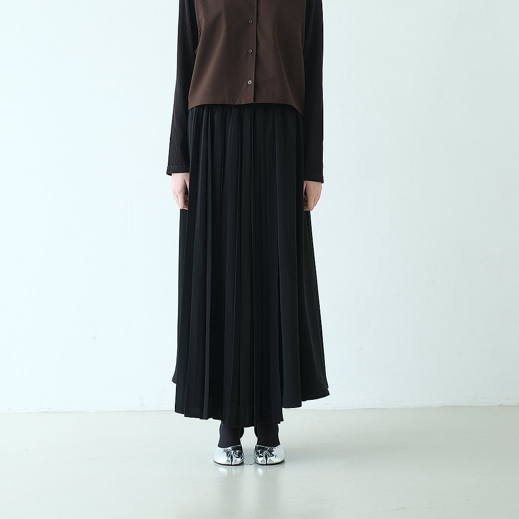 RASHAWL GOJODORI LAYERED PLEATED ASSYMETRIC SKIRT