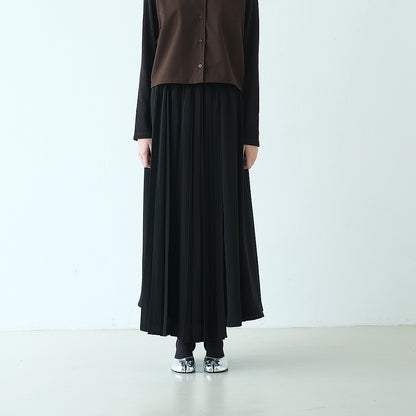 RASHAWL GOJODORI LAYERED PLEATED ASSYMETRIC SKIRT