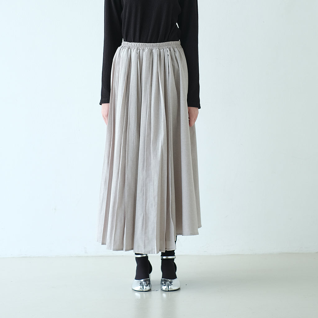 RASHAWL GOJODORI LAYERED PLEATED ASSYMETRIC SKIRT