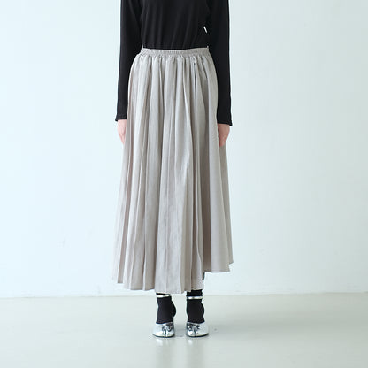 RASHAWL GOJODORI LAYERED PLEATED ASSYMETRIC SKIRT