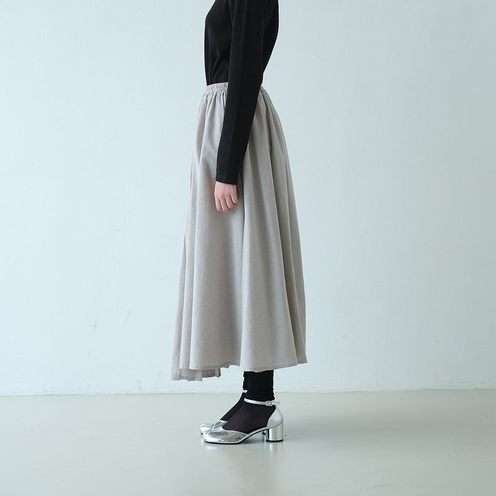 RASHAWL GOJODORI LAYERED PLEATED ASSYMETRIC SKIRT