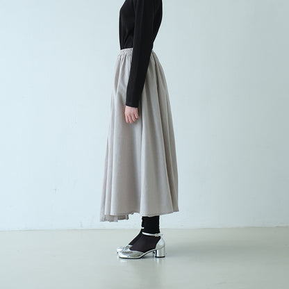 RASHAWL GOJODORI LAYERED PLEATED ASSYMETRIC SKIRT