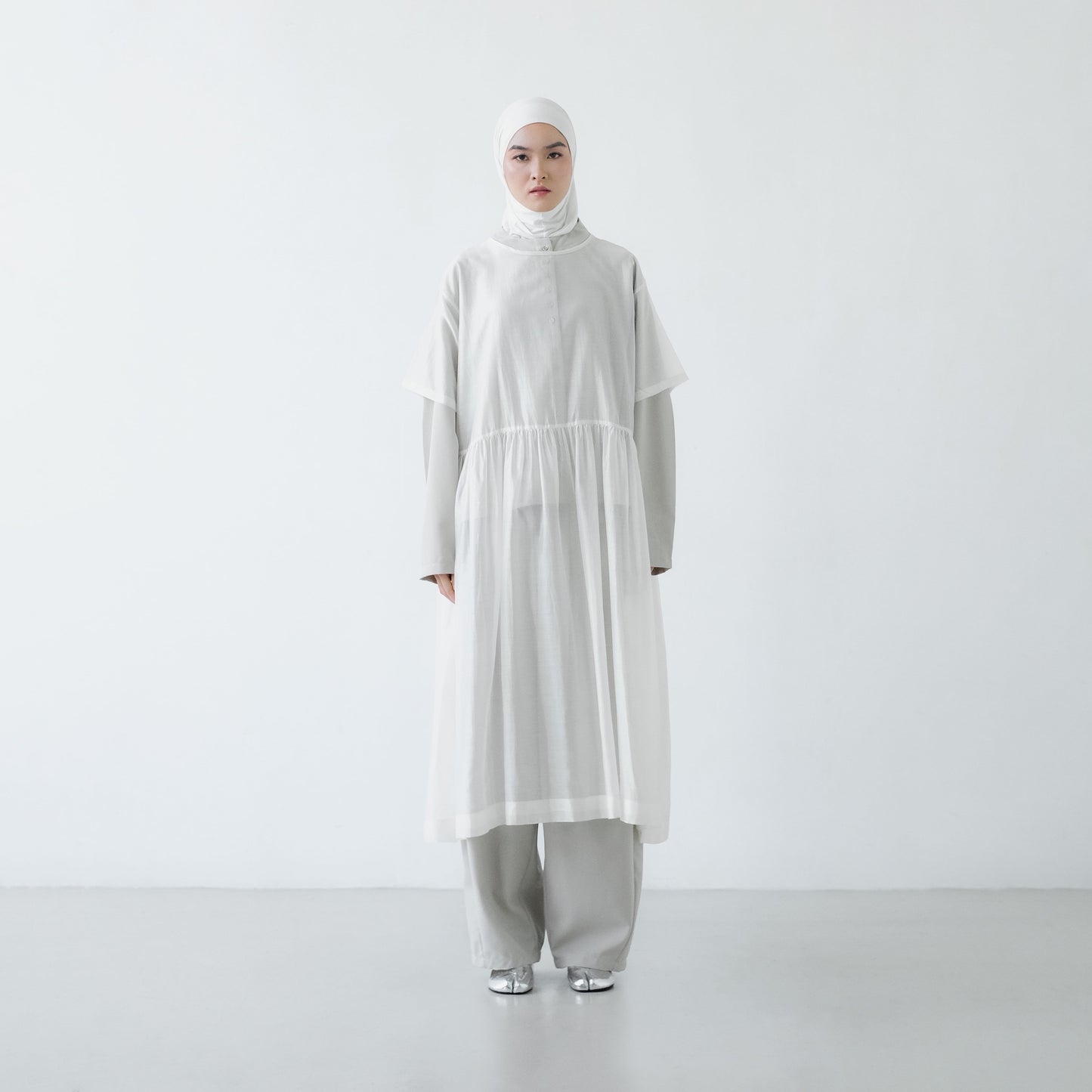 PRE ORDER RASHAWL SKOURA SOFT SHEER OVERSIZED DRESS