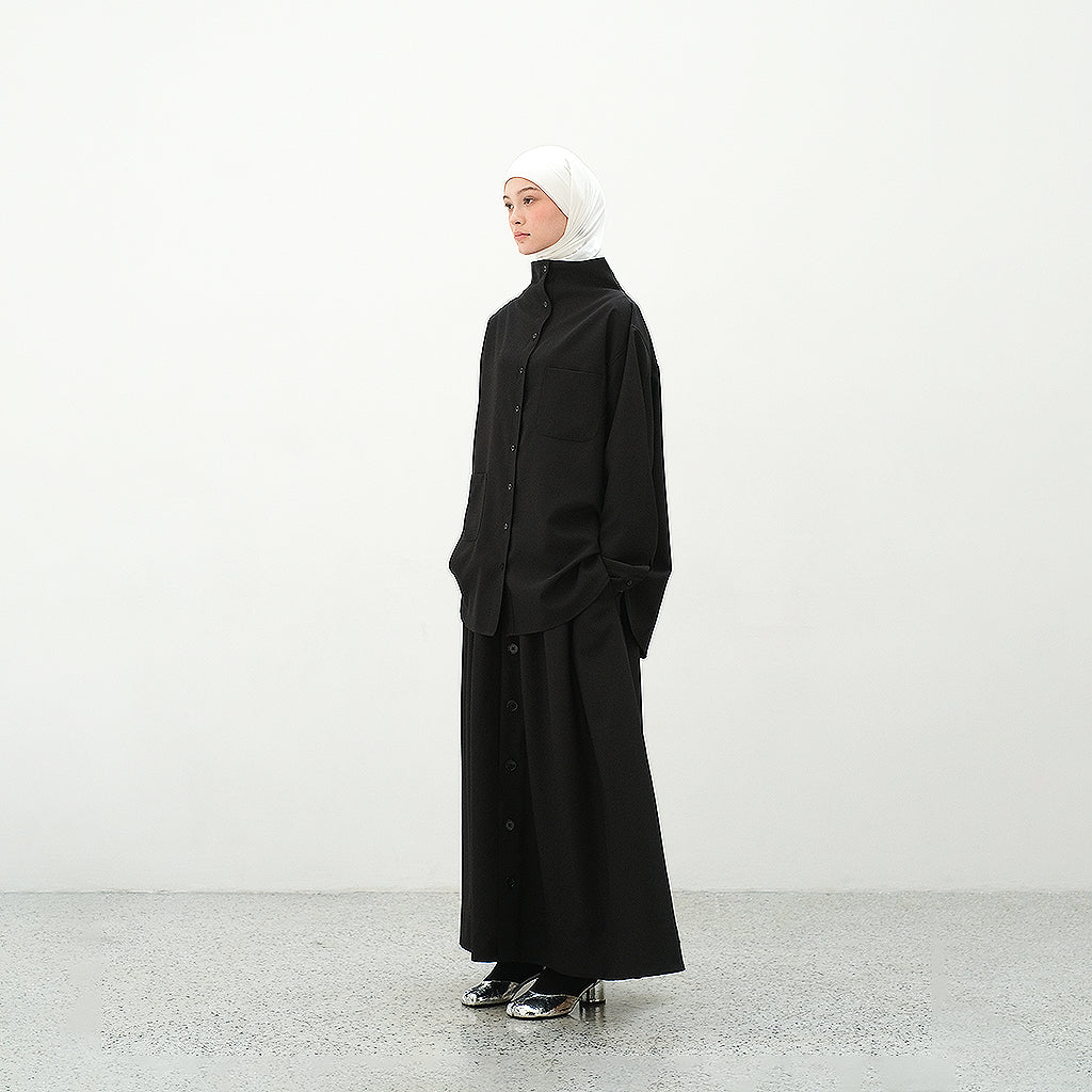 RASHAWL TENMA HIGH NECK TWO POCKET SHIRT
