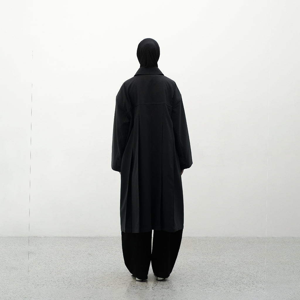 RASHAWL SHINTENCHI STRUCTURED BACK PELATED  LONG COAT