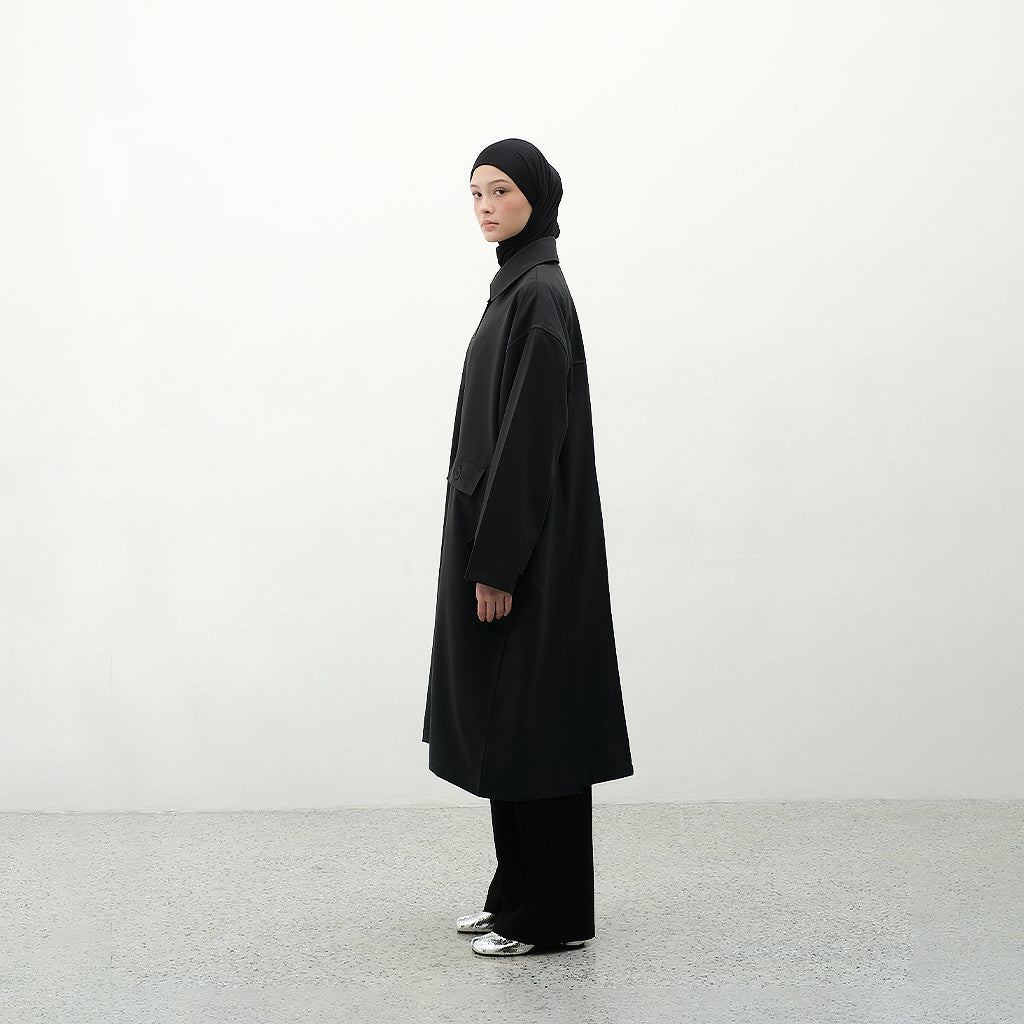 RASHAWL SHINTENCHI STRUCTURED BACK PELATED  LONG COAT
