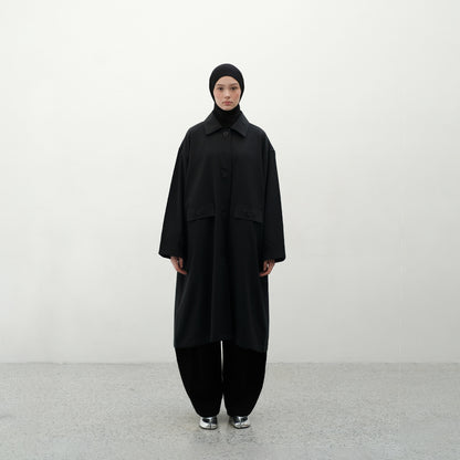 RASHAWL SHINTENCHI STRUCTURED BACK PELATED  LONG COAT