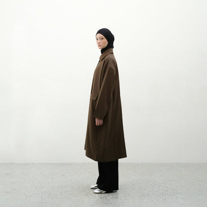 RASHAWL SHINTENCHI STRUCTURED BACK PELATED  LONG COAT