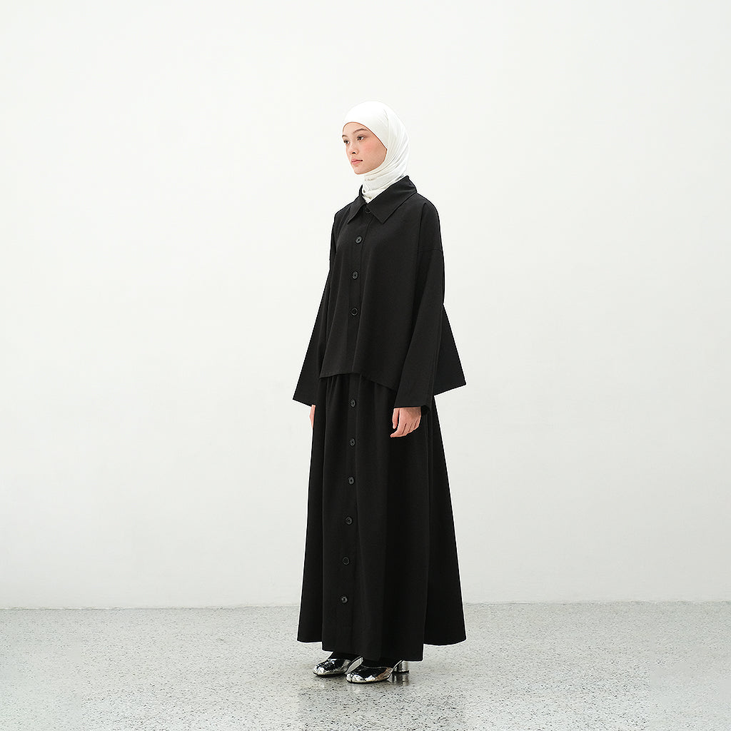 RASHAWL KANAYAMA A-LINE BUTTON SKIRT