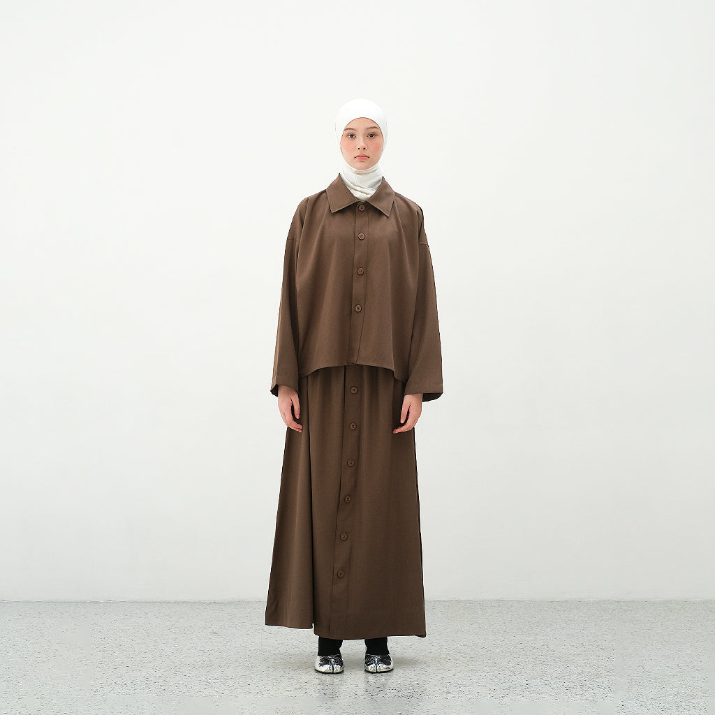 RASHAWL KANAYAMA A-LINE BUTTON SKIRT