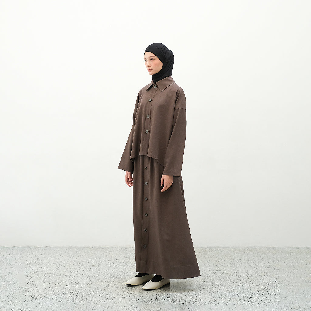 RASHAWL KANAYAMA A-LINE BUTTON SKIRT
