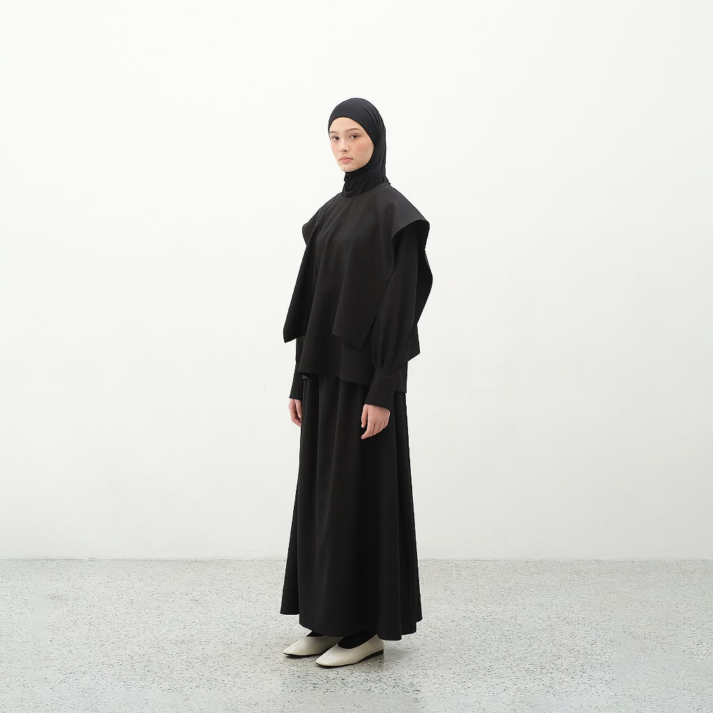 RASHAWL BANSHOJI LAYERED SHOULDER BLOUSE