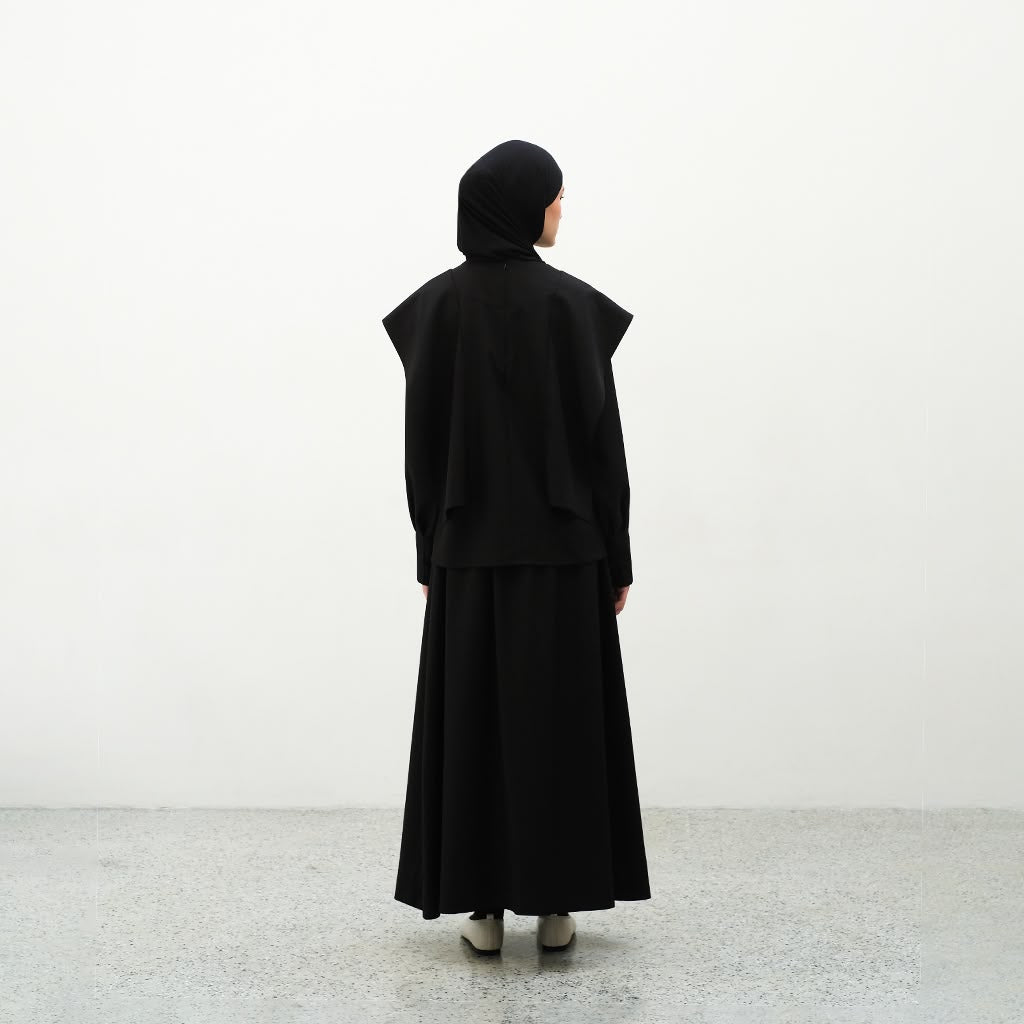 RASHAWL BANSHOJI LAYERED SHOULDER BLOUSE