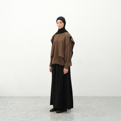 RASHAWL BANSHOJI LAYERED SHOULDER BLOUSE