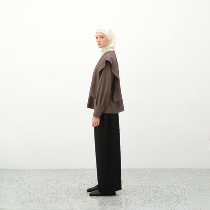 RASHAWL BANSHOJI LAYERED SHOULDER BLOUSE