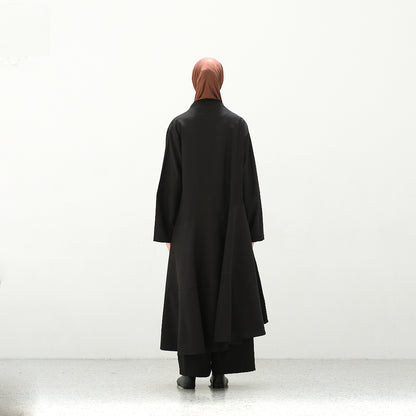 RASHAWL TERABE ASSYMETRIC BARREL SLEEVE DRESS