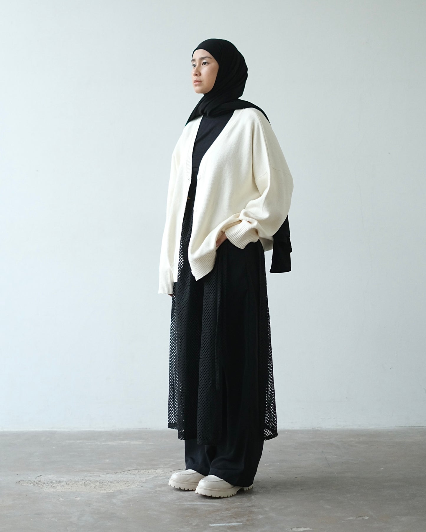 RASHAWL OVERSIZE PLAIN CARDIGAN