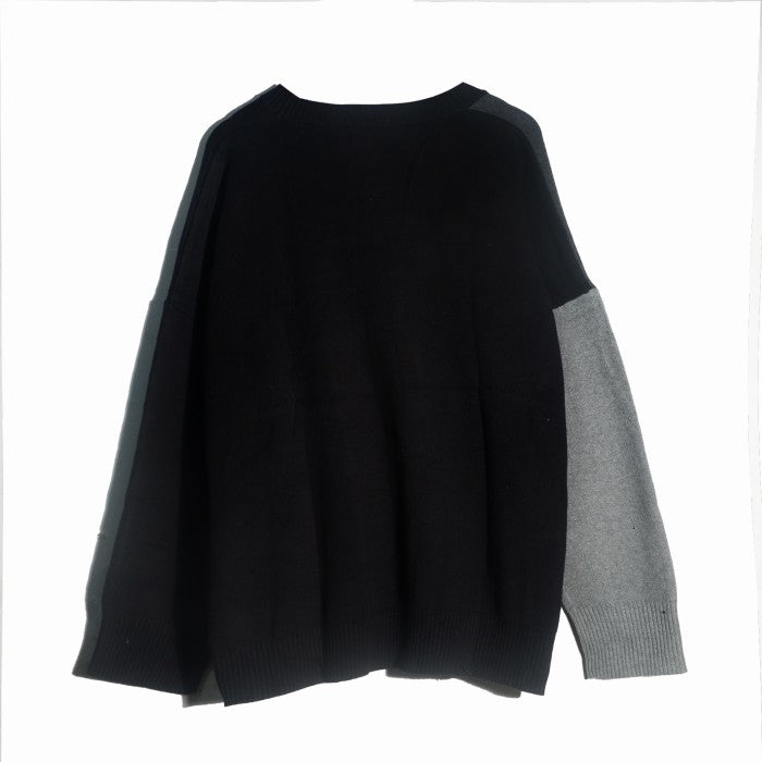RASHAWL COLORBLOCK KNIT CARDIGAN BLACK - GRAY