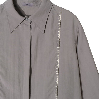 DAYCLOTH ARCOPORA BLANKET STITCH SHIRT GREY