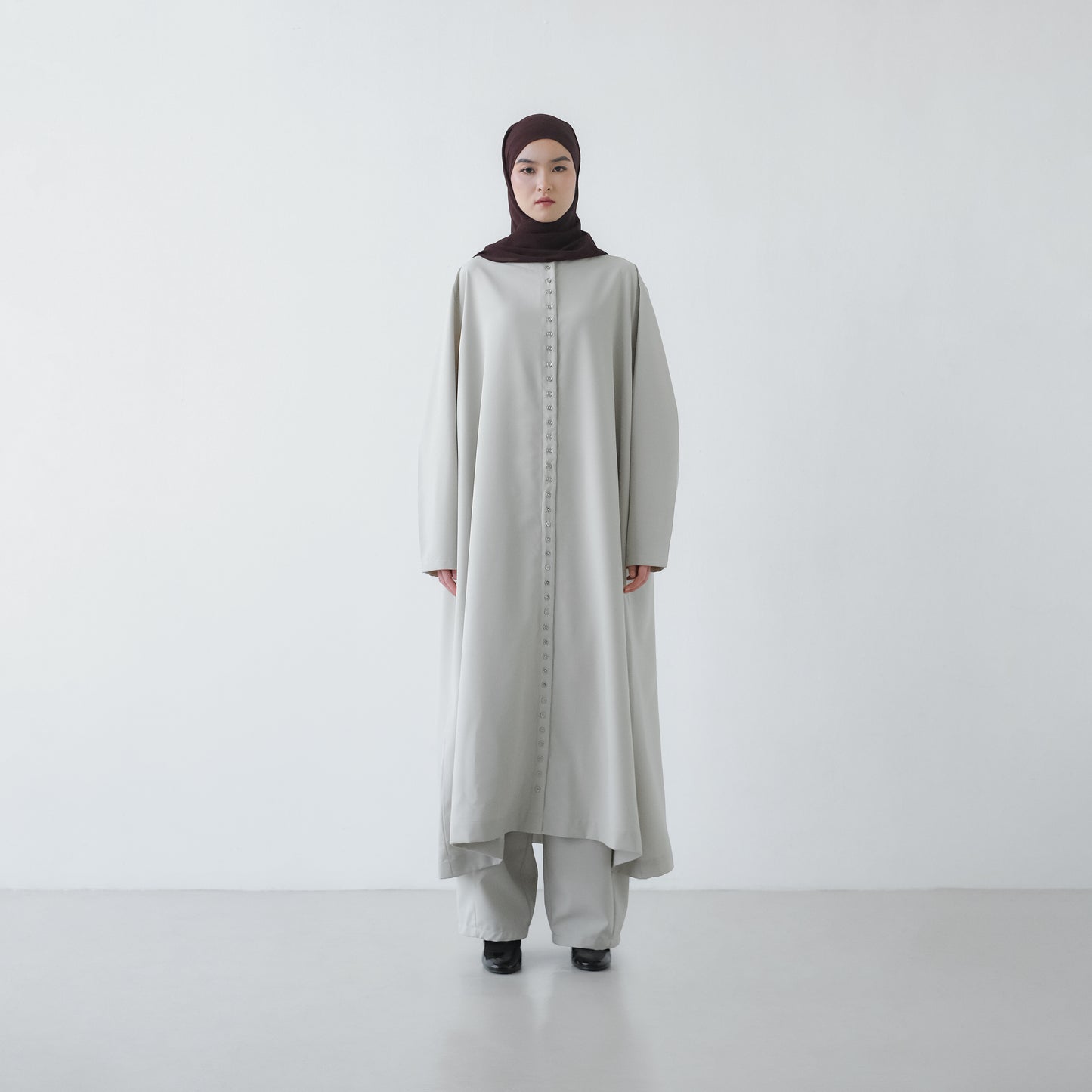 PRE ORDER RASHAWL TANGER BUTTON LONG MIDI DRESS